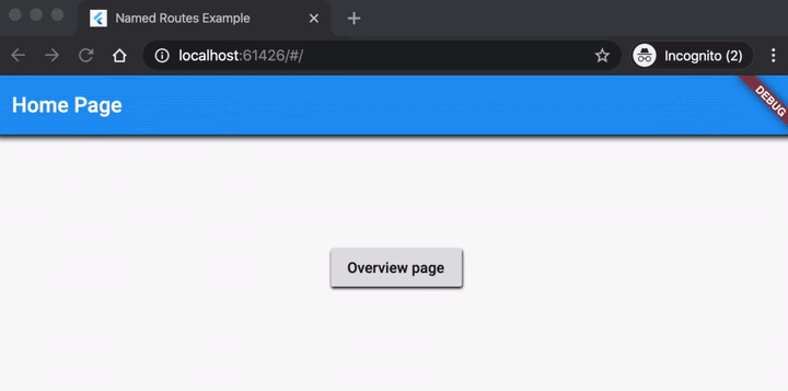 [See full interactive example on DartPad.](https://dartpad.dev/embed-flutter.html?gh_owner=perclasson&gh_repo=flutter_code&gh_path=named_routes/lib&theme=dark)